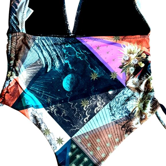 Chufy One Piece Swimsuit Size XS Printed Halter Made in Spain Stretchy Fabric - Picture 7 of 16